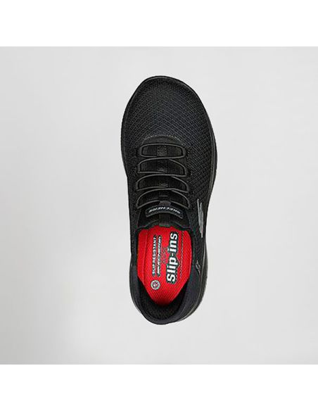 Detalle suela antideslizante SR resistente a hidrocarburos en zapatilla Skechers Summits