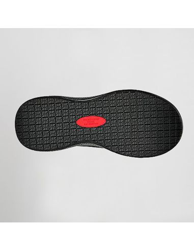 Detalle suela antideslizante SR resistente a hidrocarburos en zapatilla Skechers Summits