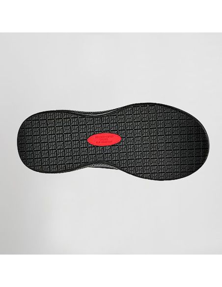 Detalle suela antideslizante SR resistente a hidrocarburos en zapatilla Skechers Summits