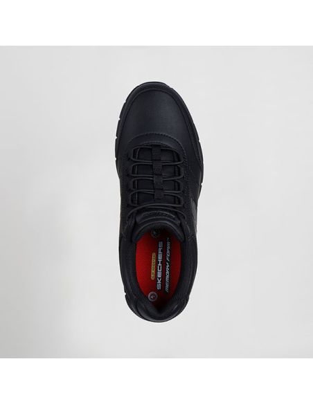 Detalle de cordones elasticos No-Tie Fit y suela antideslizante Skechers Nampa