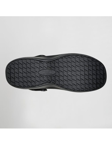 Detalle de suela antideslizante y plantilla Arch Fit en zueco Skechers Pasay