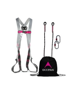 Kit anticaidas basico Accesus KITBASIC-1A con arnes EN 361 eslinga y mosquetones