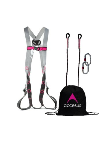 Kit anticaidas basico Accesus KITBASIC-1A con arnes EN 361 eslinga y mosquetones
