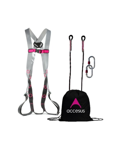 Kit anticaidas basico Accesus KITBASIC-1A con arnes EN 361 eslinga y mosquetones