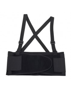 Faja lumbar con tirantes regulables y cierre de velcro...
