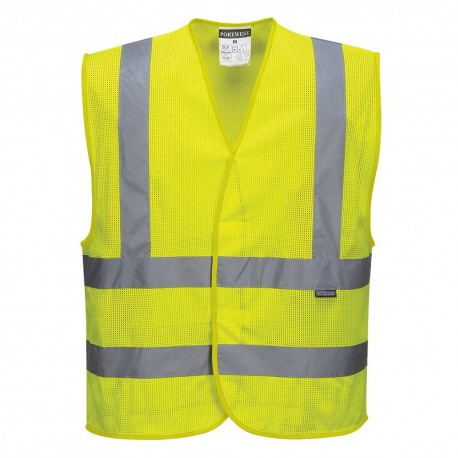 Chaleco De Alta Visibilidad Rejilla PORTWEST C370 Color AMARILLO FLUOR 