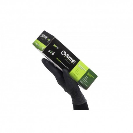 GUANTE DE NITRILO DESECHABLE NEGRO NN60 DERMIK GLOVES