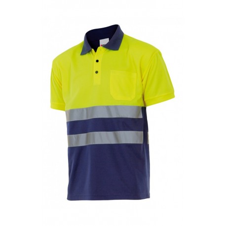 POLO DE ALTA VISIBILIDAD BICOLOR  VELILLA 305504 Amarillo y Azul