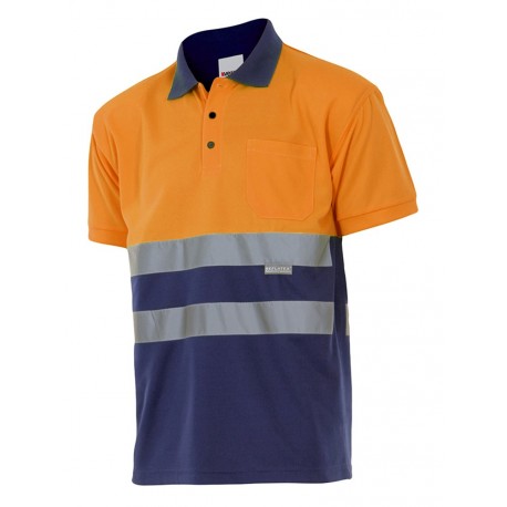 POLO DE ALTA VISIBILIDAD BICOLOR  VELILLA 305504 Amarillo y Azul