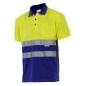 POLO DE ALTA VISIBILIDAD BICOLOR  VELILLA 305504. Amarillo y Azul POLO DE ALTA VISIBILIDAD BICOLOR  VELILLA 305504. Amarillo y Azul