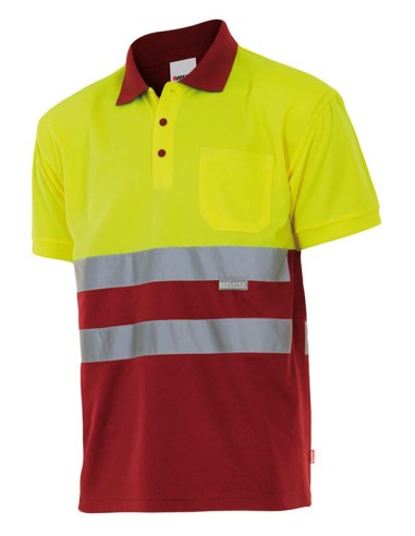 POLO DE ALTA VISIBILIDAD BICOLOR  VELILLA 305504 Amarillo y Azul