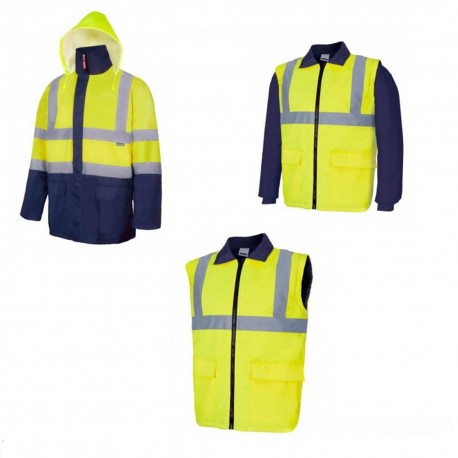 PARKA DE ALTA VISIBILIDAD BICOLOR 4 EN 1 VELILLA 306003.