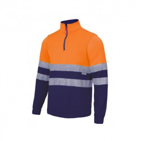 Sudadera de alta visibilidad con cremallera bicolor, VELILLA 305701