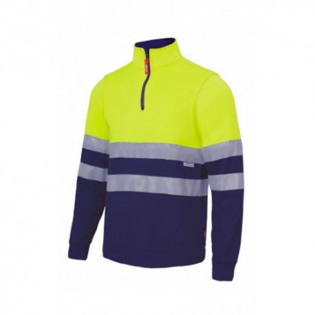 Sudadera de alta visibilidad con cremallera bicolor, VELILLA 305701