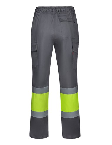 Pantalon multibolsillos bicolor alta...