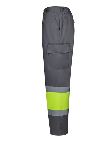 Pantalon multibolsillos bicolor alta visibilidad VELILLA 303003