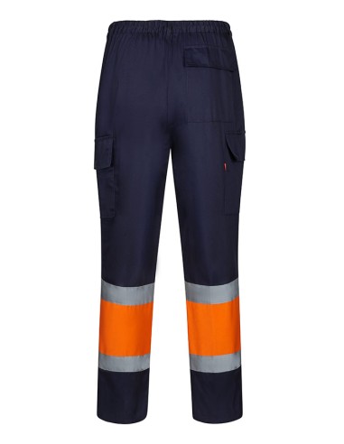 Pantalon multibolsillos bicolor alta...