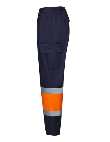 Pantalon multibolsillos bicolor alta...