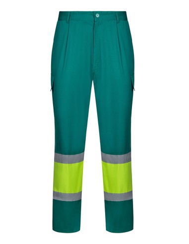 Pantalon multibolsillos bicolor alta...