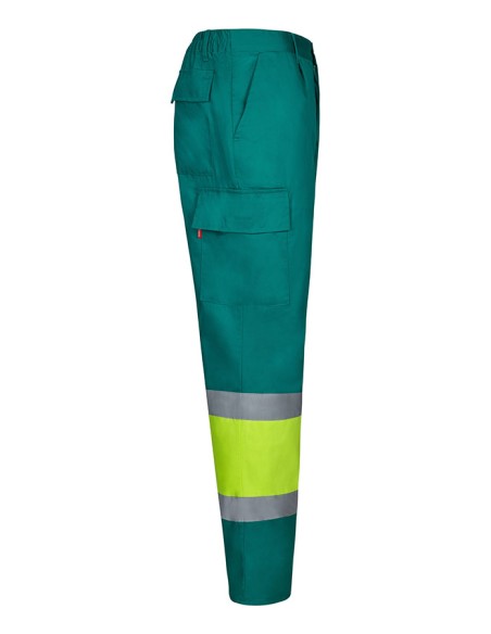 Pantalon multibolsillos bicolor alta visibilidad VELILLA 303003