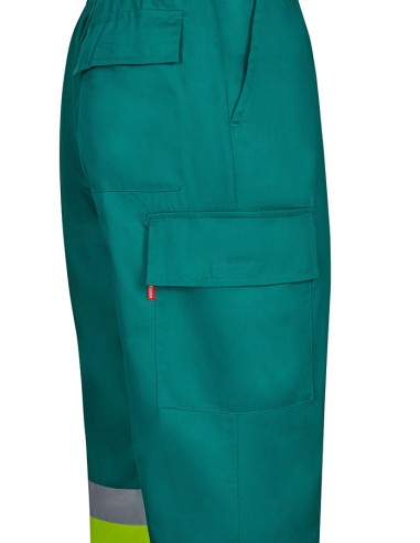 Pantalon multibolsillos bicolor alta...