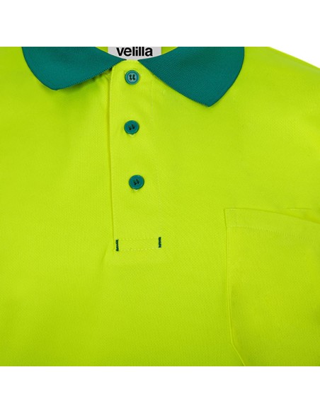 POLO AV 305533 POLIESTER RECICLADO BICOLOR MC CINTA SEGMENTADA