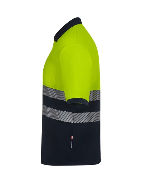 POLO AV 305533 POLIESTER RECICLADO BICOLOR MC CINTA SEGMENTADA