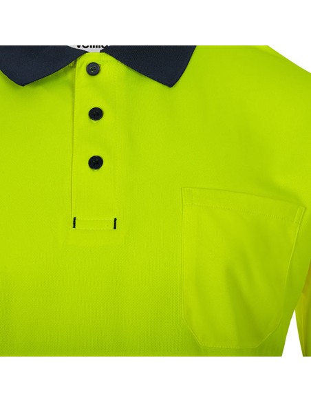 POLO AV 305533 POLIESTER RECICLADO BICOLOR MC CINTA SEGMENTADA