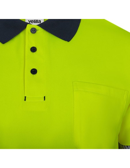 POLO 305535 POLIESTER RECICLADO BICOLOR MANGA LARGA CINTA SEGMENTADA