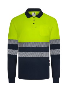 POLO 305535 POLIESTER RECICLADO BICOLOR MANGA LARGA CINTA...