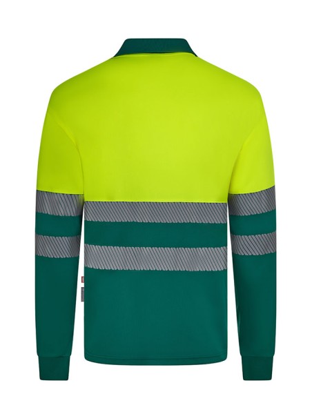 POLO 305535 POLIESTER RECICLADO BICOLOR MANGA LARGA CINTA SEGMENTADA