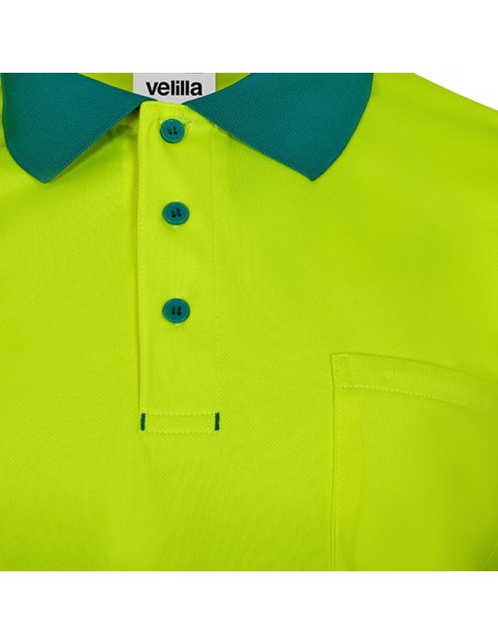 POLO 305535 POLIESTER RECICLADO BICOLOR MANGA LARGA CINTA SEGMENTADA