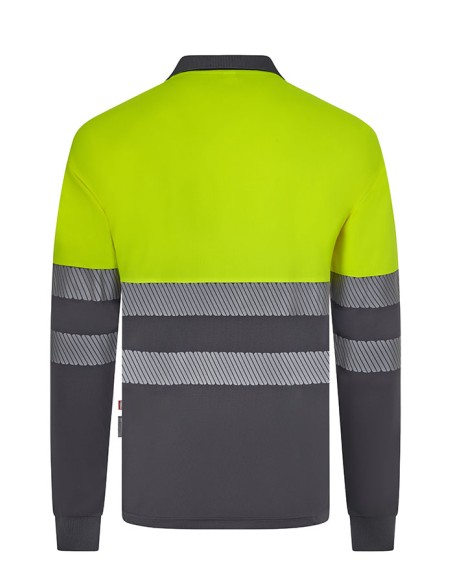POLO 305535 POLIESTER RECICLADO BICOLOR MANGA LARGA CINTA SEGMENTADA