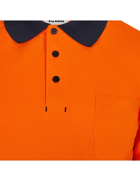 POLO 305535 POLIESTER RECICLADO BICOLOR MANGA LARGA CINTA SEGMENTADA