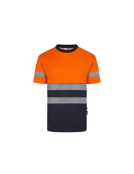 CAMISETA 305633 POLIESTER AV BICOLOR RECICLADO MC CINTA SEGMENTADA