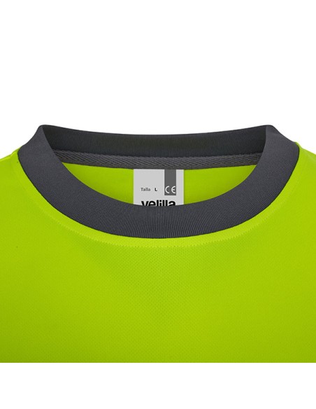 CAMISETA 305635 POLIESTER AV BICOLOR  RECICLADO ML CINTA SEGMENTADA