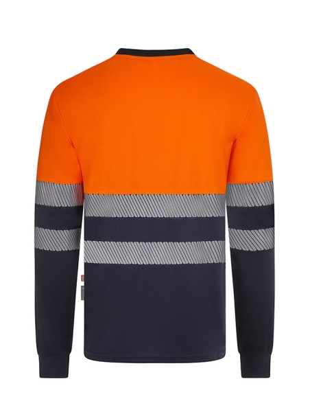 CAMISETA 305635 POLIESTER AV BICOLOR  RECICLADO ML CINTA SEGMENTADA