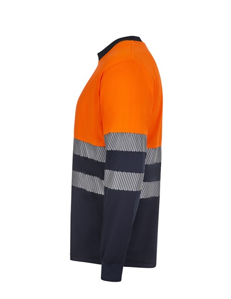 CAMISETA 305635 POLIESTER AV BICOLOR  RECICLADO ML CINTA SEGMENTADA