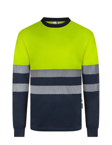 CAMISETA 305635 POLIESTER AV BICOLOR  RECICLADO ML CINTA SEGMENTADA