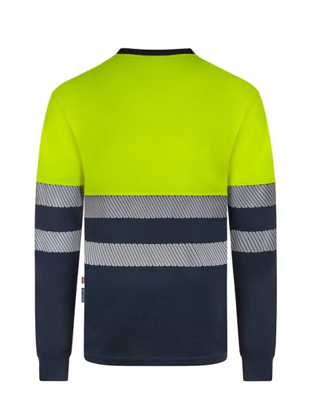 CAMISETA 305635 POLIESTER AV BICOLOR  RECICLADO ML CINTA SEGMENTADA