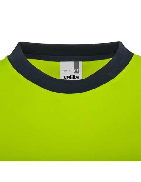 CAMISETA 305635 POLIESTER AV BICOLOR  RECICLADO ML CINTA SEGMENTADA