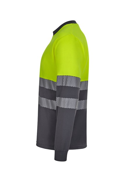 CAMISETA 305635 POLIESTER AV BICOLOR  RECICLADO ML CINTA SEGMENTADA