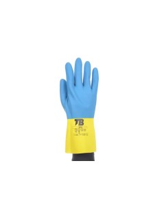 Guante químico de látex y neopreno azul y amarillo... 2