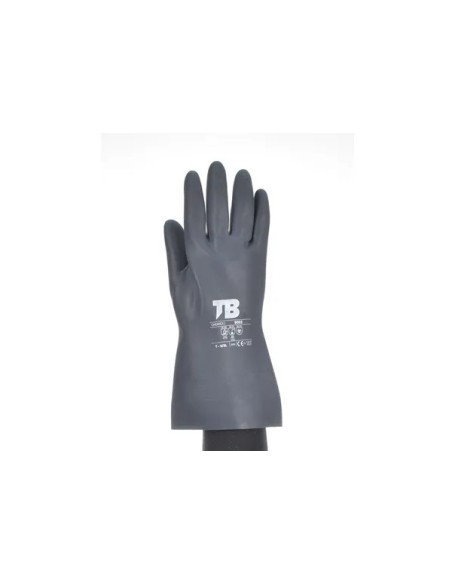 Guante químico de neopreno negro interior flocado 9003 (10 PARES)