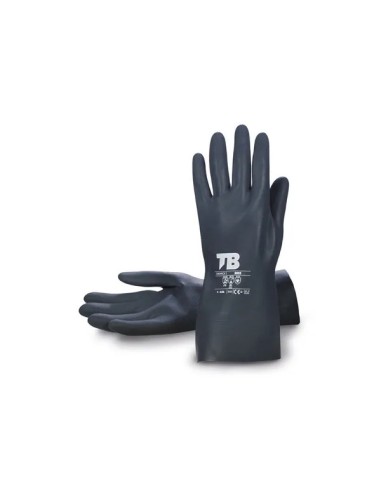 Guante químico de neopreno negro interior flocado 9003 (10 PARES)
