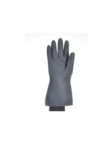 Guante químico de neopreno negro interior flocado 9003 (10 PARES)