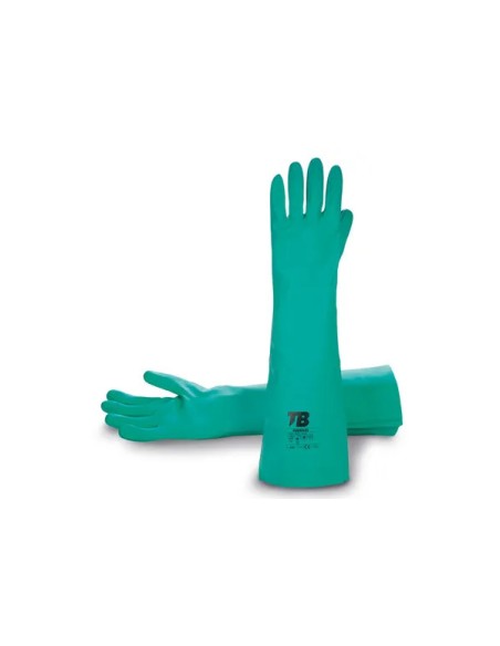 Guante Tomas Bodero químico de nitrilo verde interior satinado 9009-45S (6 PARES)