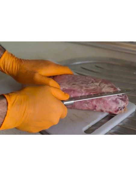 Caja de 1000 Guantes desechables de nitrilo naranja diamantado sin polvo NNa85 D100