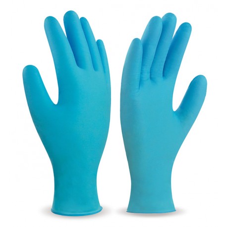 Guantes Nitrilo azul sin polvo talla M 100 unidades – Manicura Shop