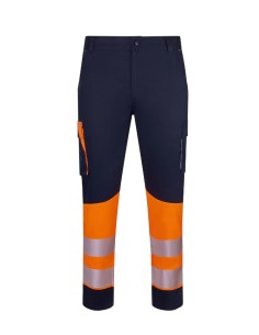 Pantalón stretch reciclado bicolor cinta segmentada mujer